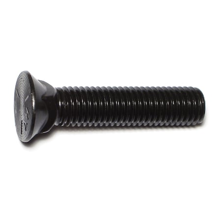 Midwest Fastener Plow Bolt, 5/8"-11 Thrd Sz, 3" L, Flat Head, Steel, Plain, 25 PK 01250